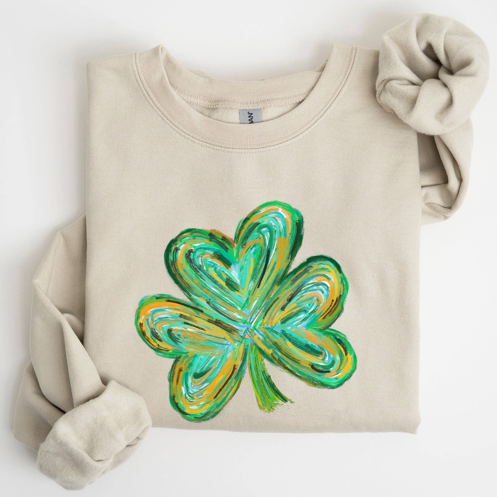Watercolor Shamrock Hearts Irish St Patrick's Day Sweatshirt