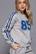.0913 Printed Sweatshirt with Line Details SI-28419