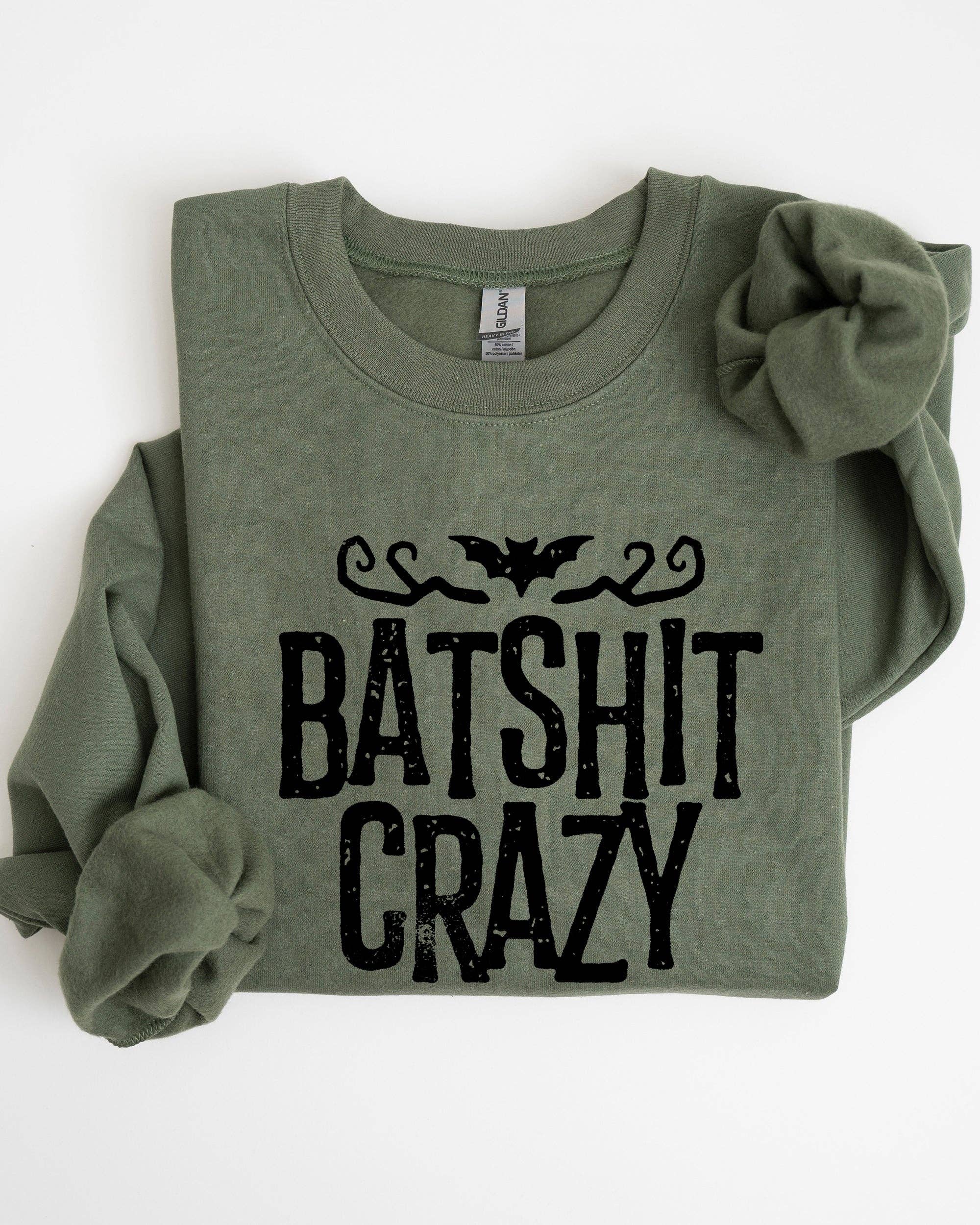 Batshit Crazy, Skeletons, Ghost, Skull, Halloween Sweatshirt