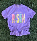 Quilted He Is Risen On Comfort Colors Violet