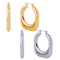 14K Dipped Geometric Shape Pin Catch Earrings