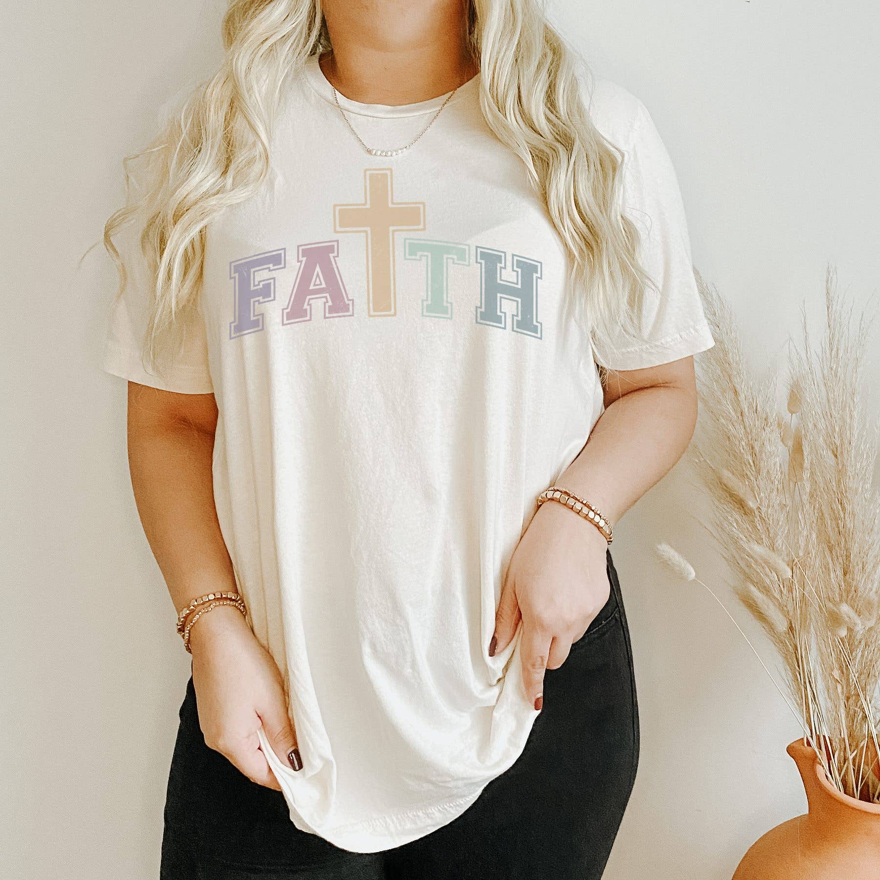 Faith with Cross Easter Graphic Tee