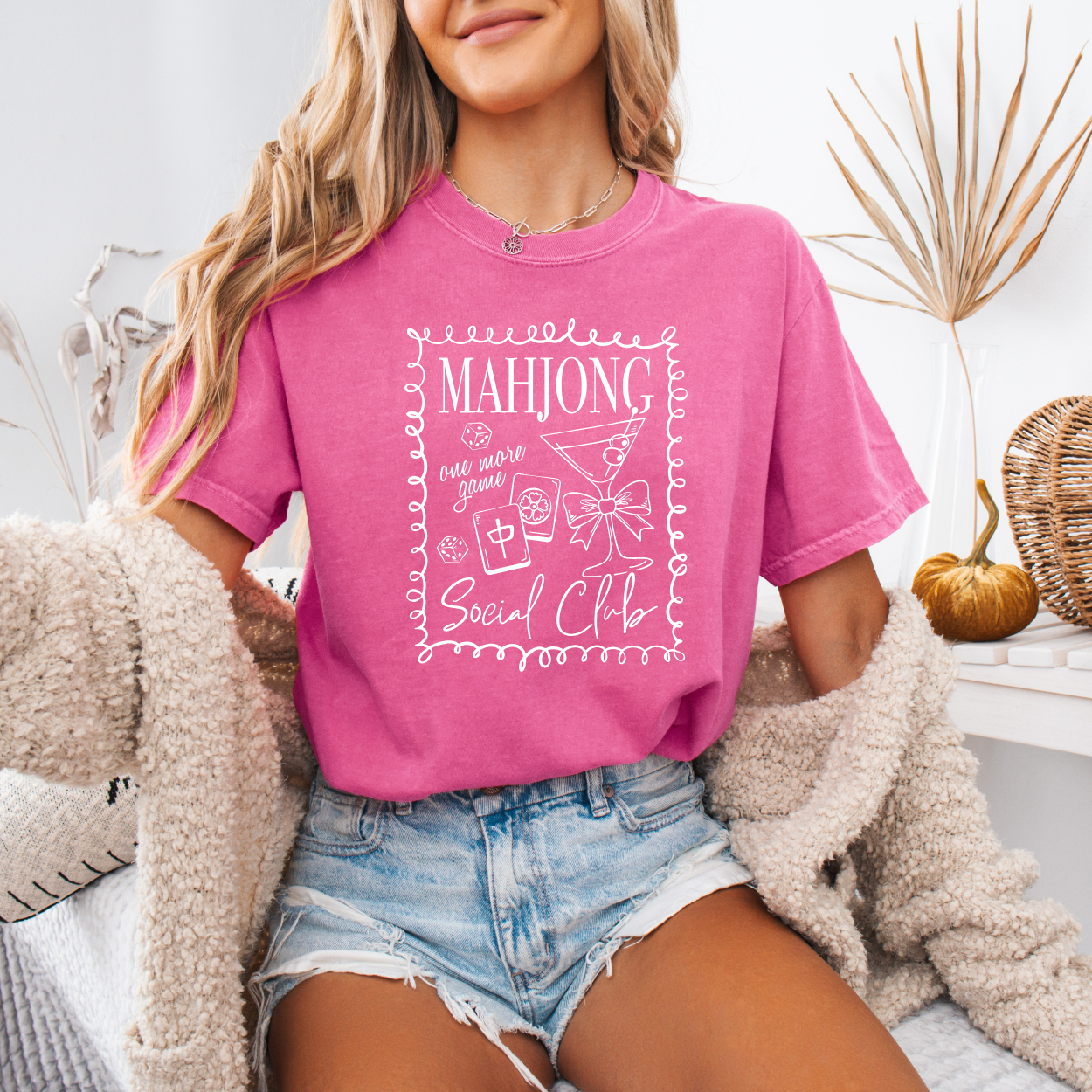 Mahjong Social Club, One More Game | Unisex T-Shirt [Comfort Colors]