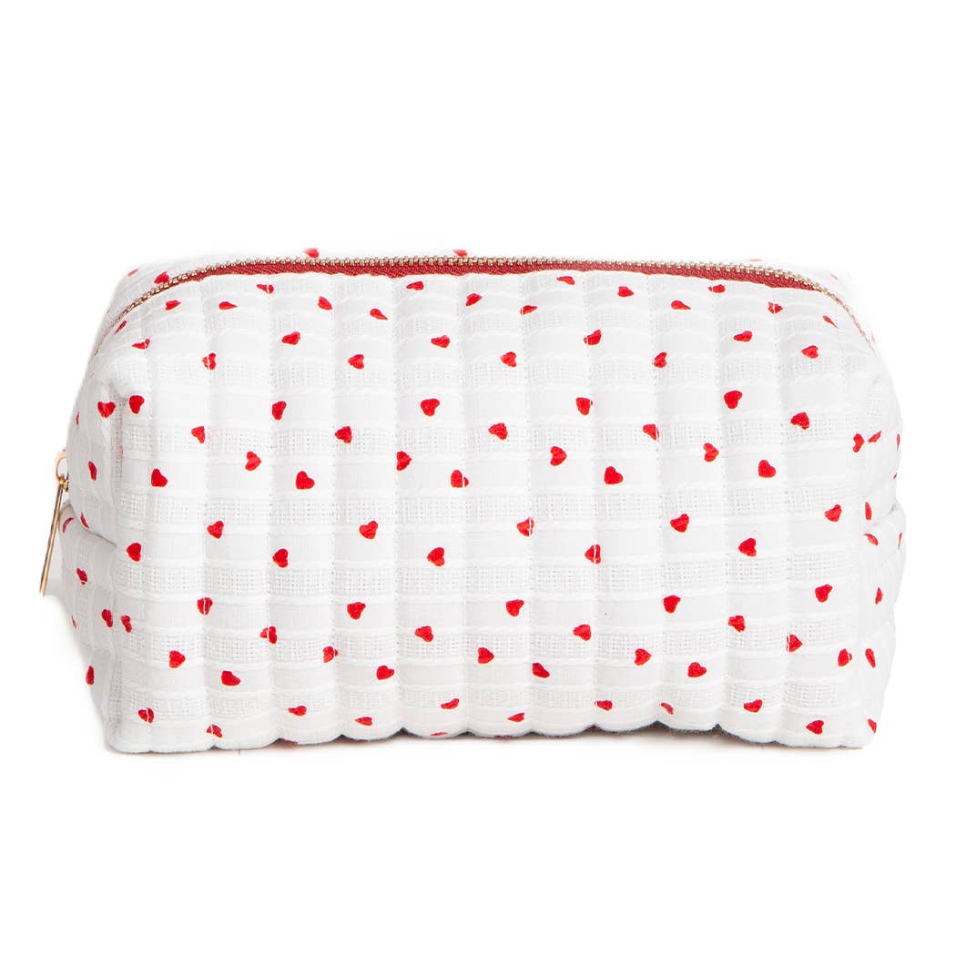 Heart Textured Zipper Pouch