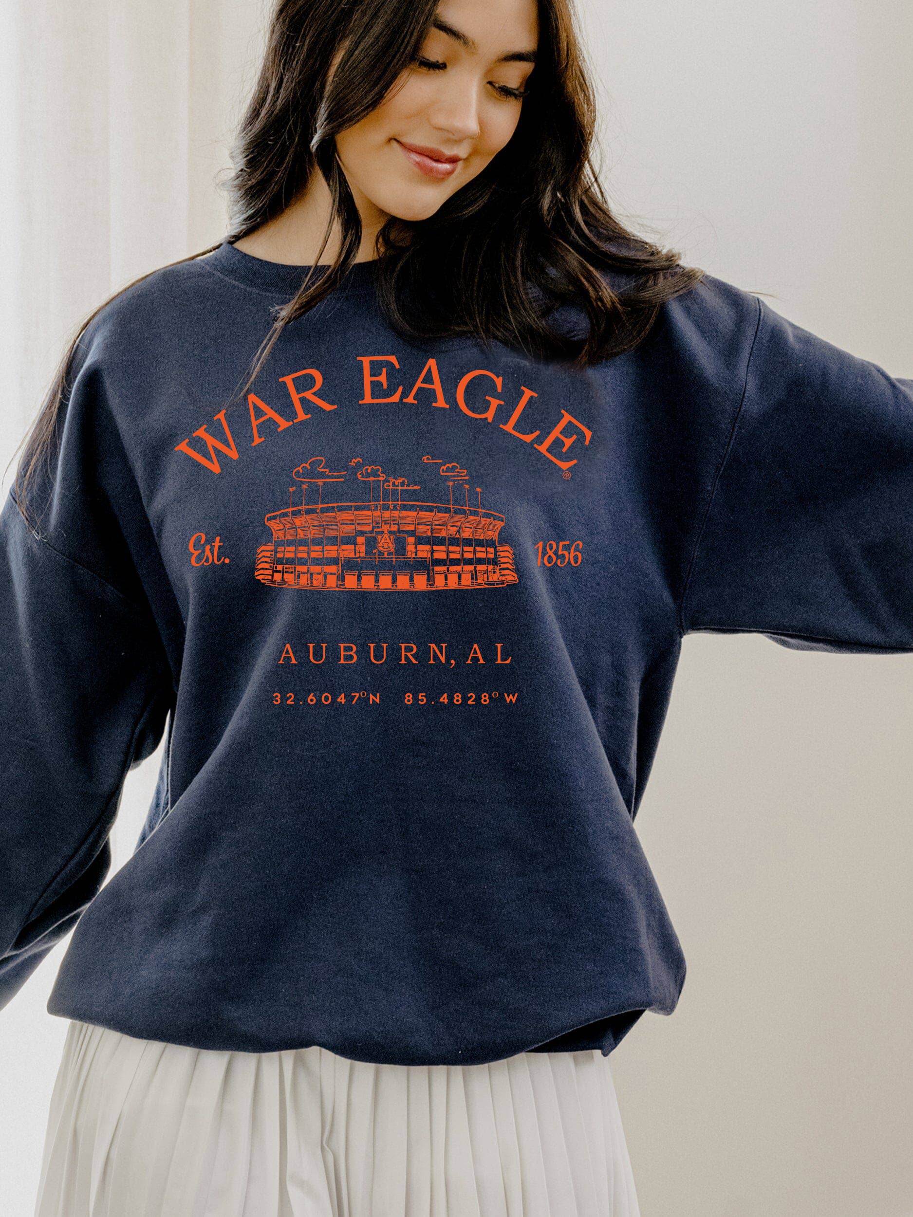 Auburn Tigers Stadium Coordinates Navy Cc Sweatshirt