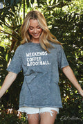Weekends Coffee Football Oversized Graphic Top