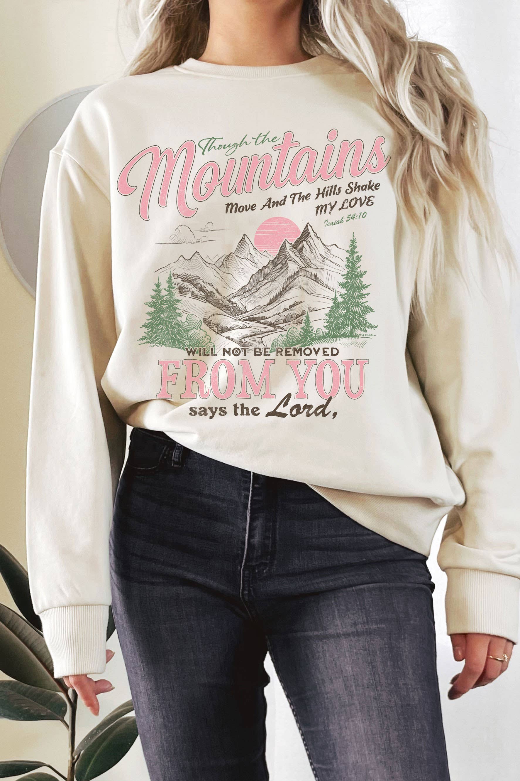 Says the Lord Mountains Graphic Terry Sweatshirts