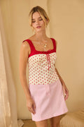 Sleeveless Polka Dot Top with Tie