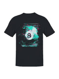 Glitched Neon 8-Ball Art Men's T-Shirt