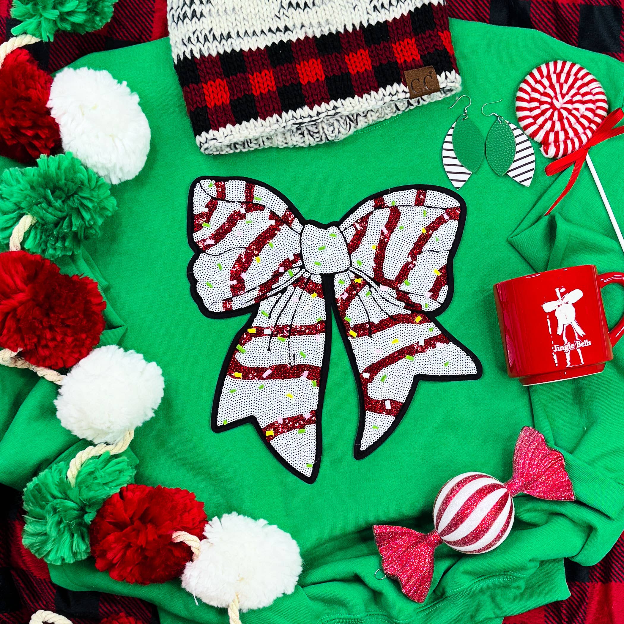 Snack Cake Sequin Bow Sweatshirt