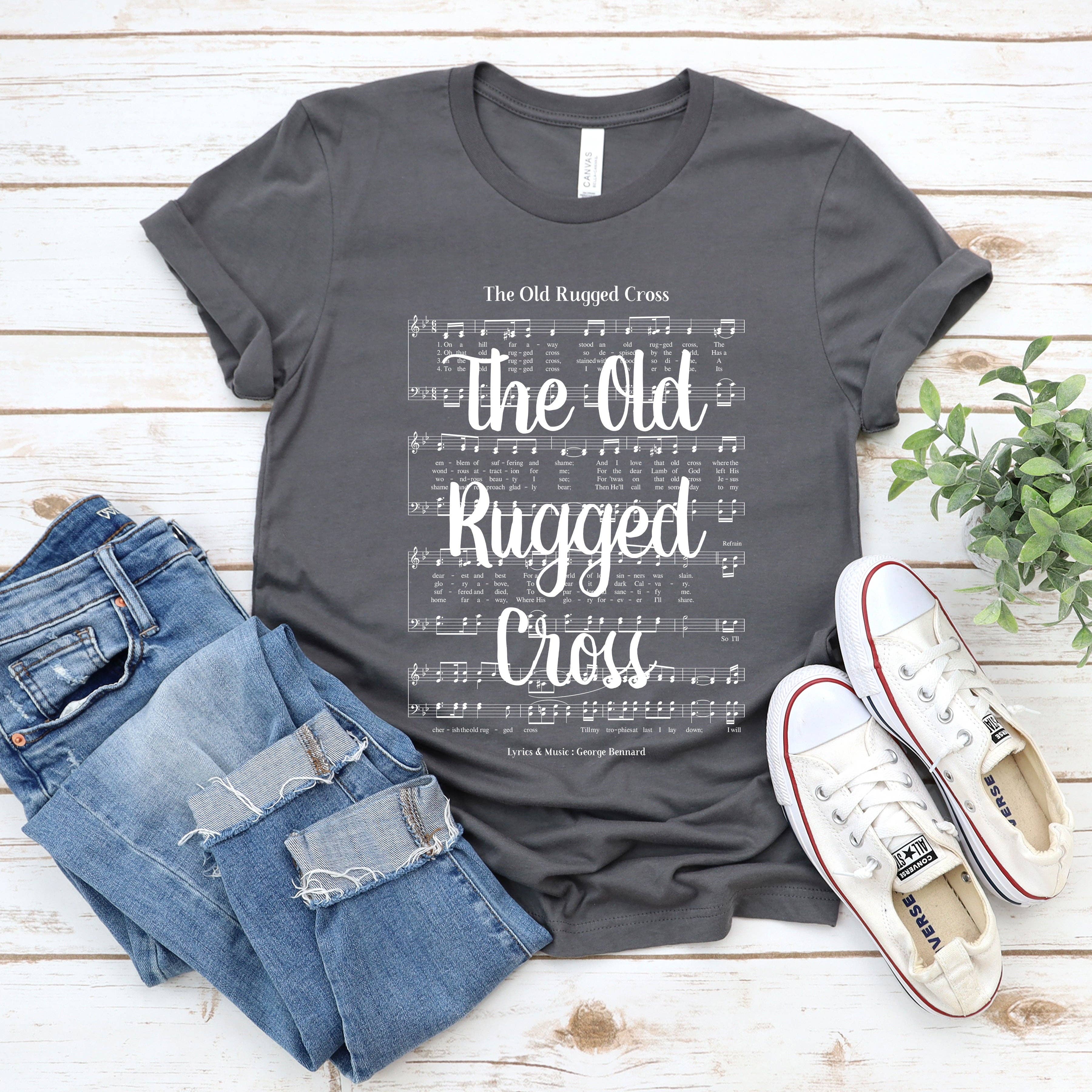 The Old Rugged Cross Hymn T-Shirt - White Ink