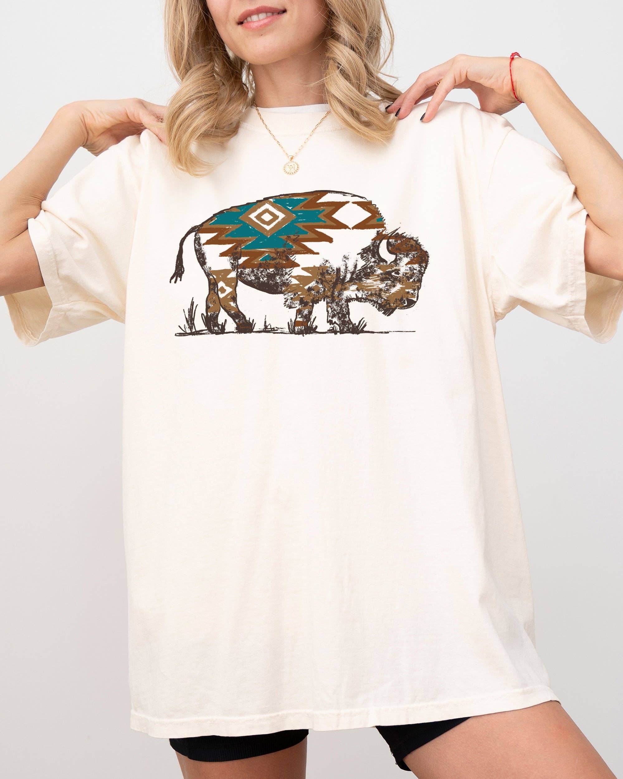 Bison, Buffalo, Western, Cowboy, Nature, Tribal Print Shirt