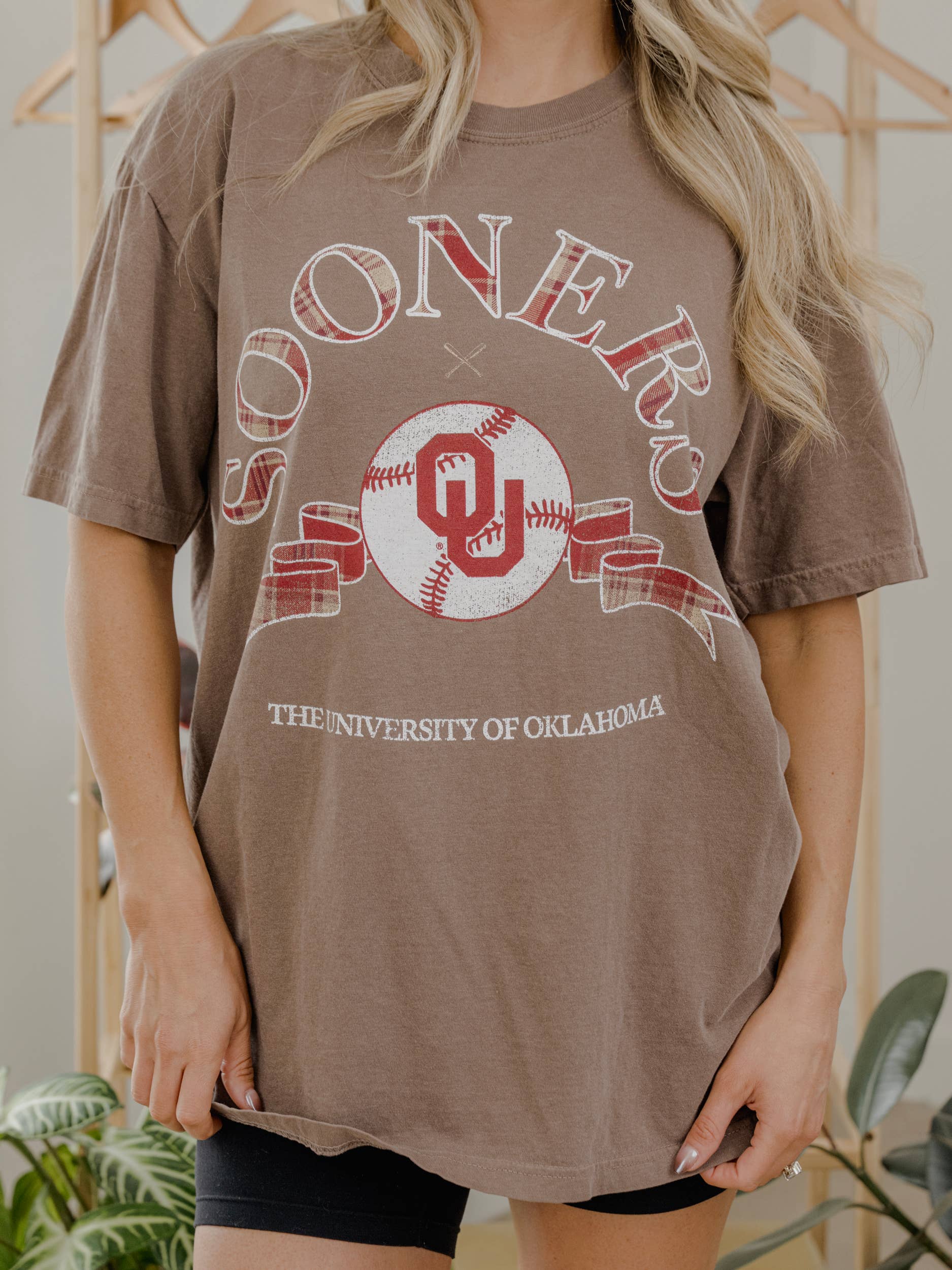 Ou Sooners Heritage Baseball Brown Comfort Colors Tee