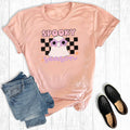 Retro Checkered Spooky Season Ghost Graphic Tee