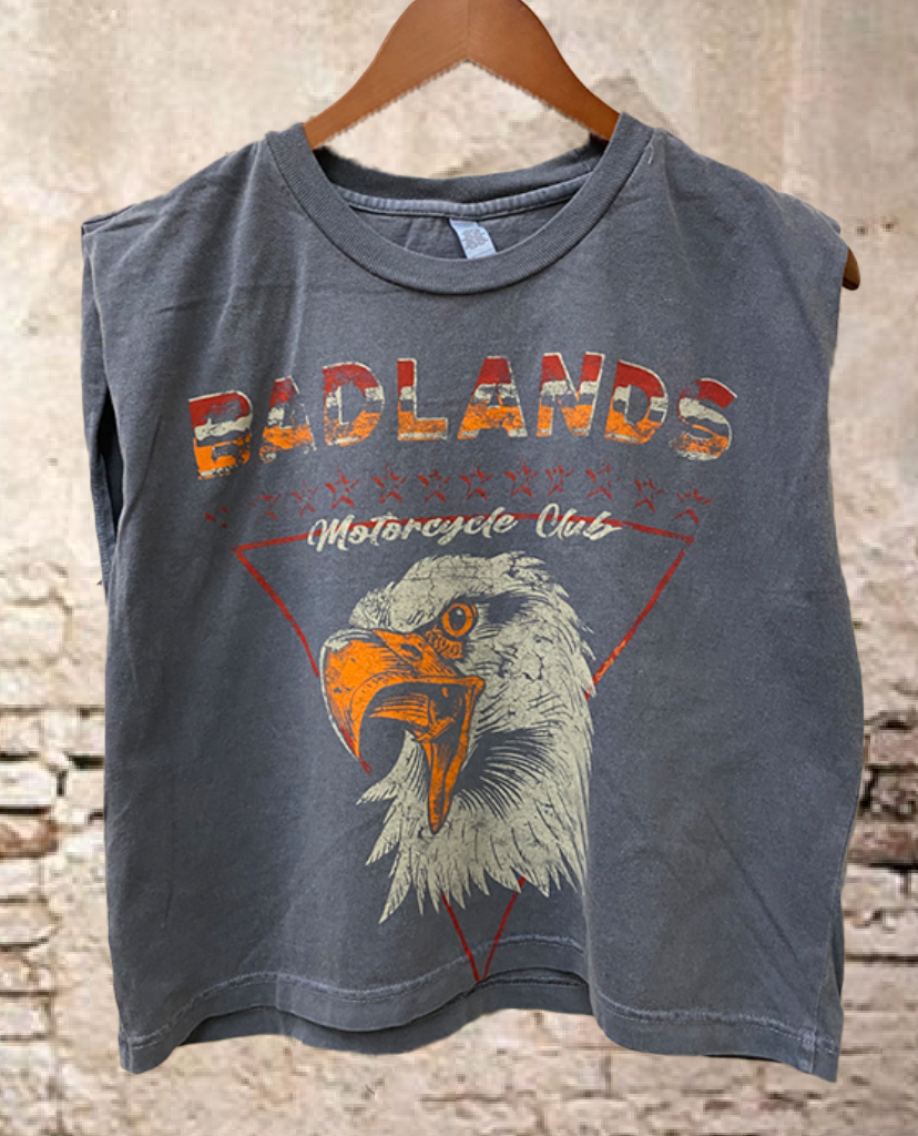Badlands Moto Club Boxy Midriff Muscle Top