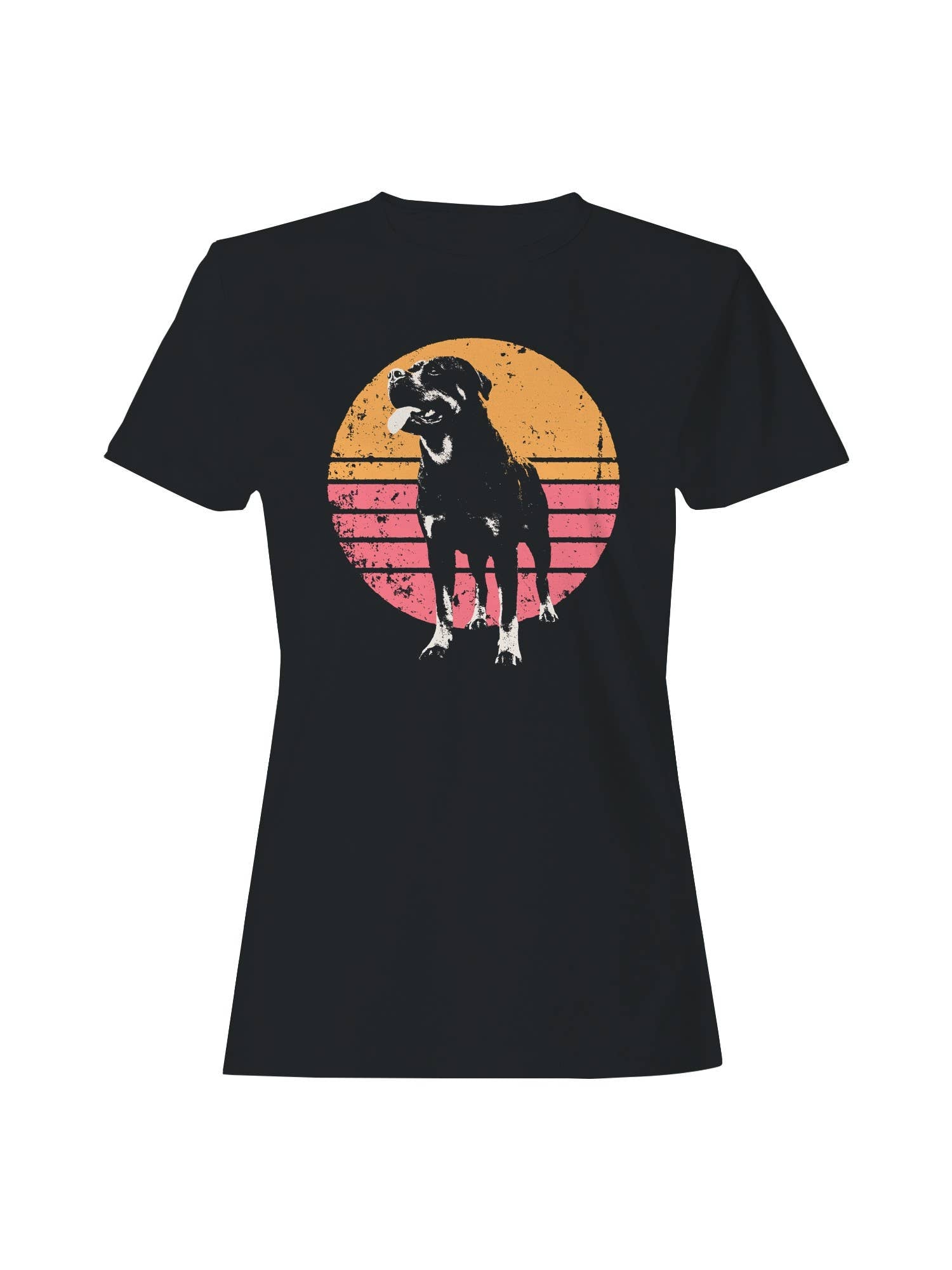 Retro Rottweiler Sunset Design Women's T-Shirt