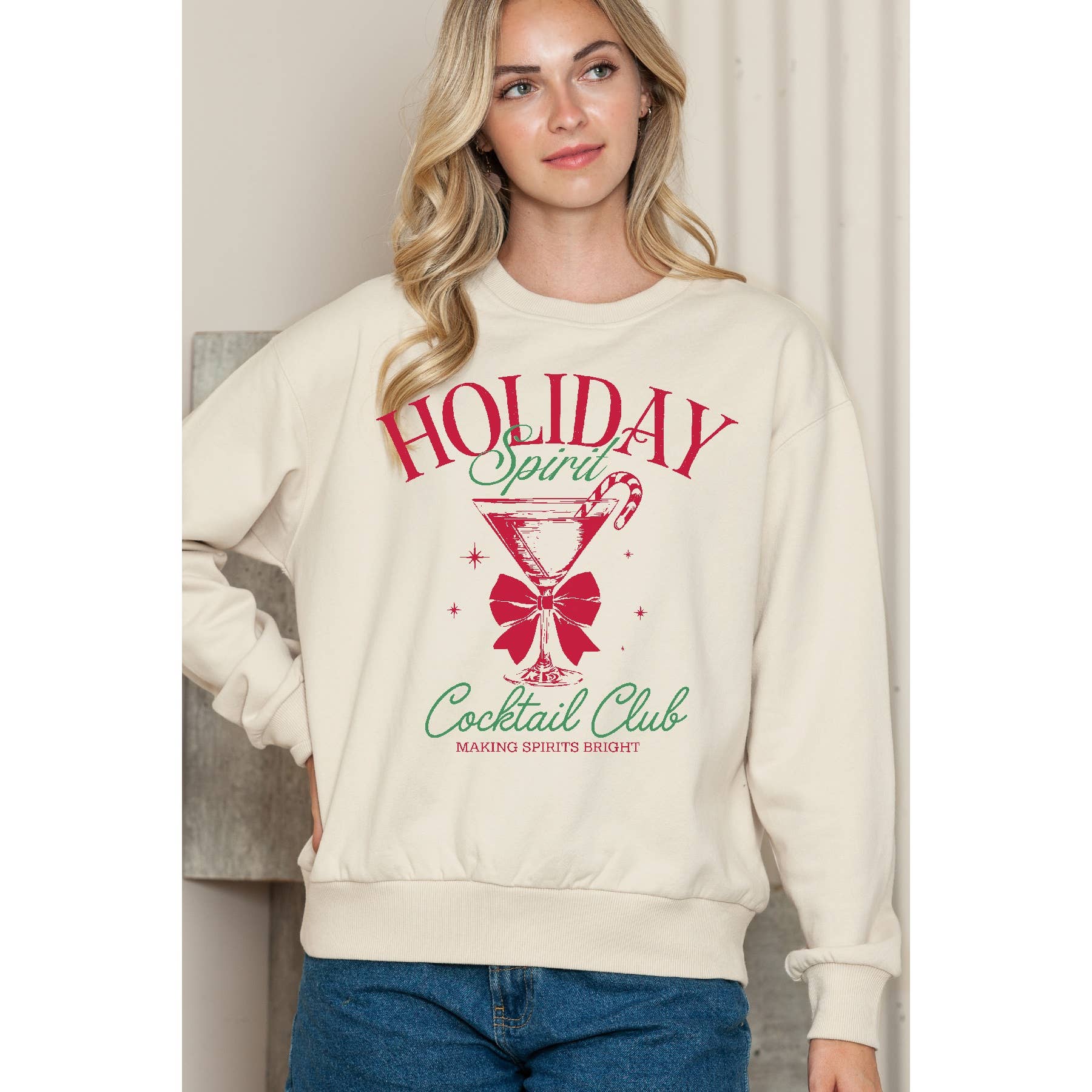 Cocktail Club Holiday Spirit Crewneck Sweatshirt