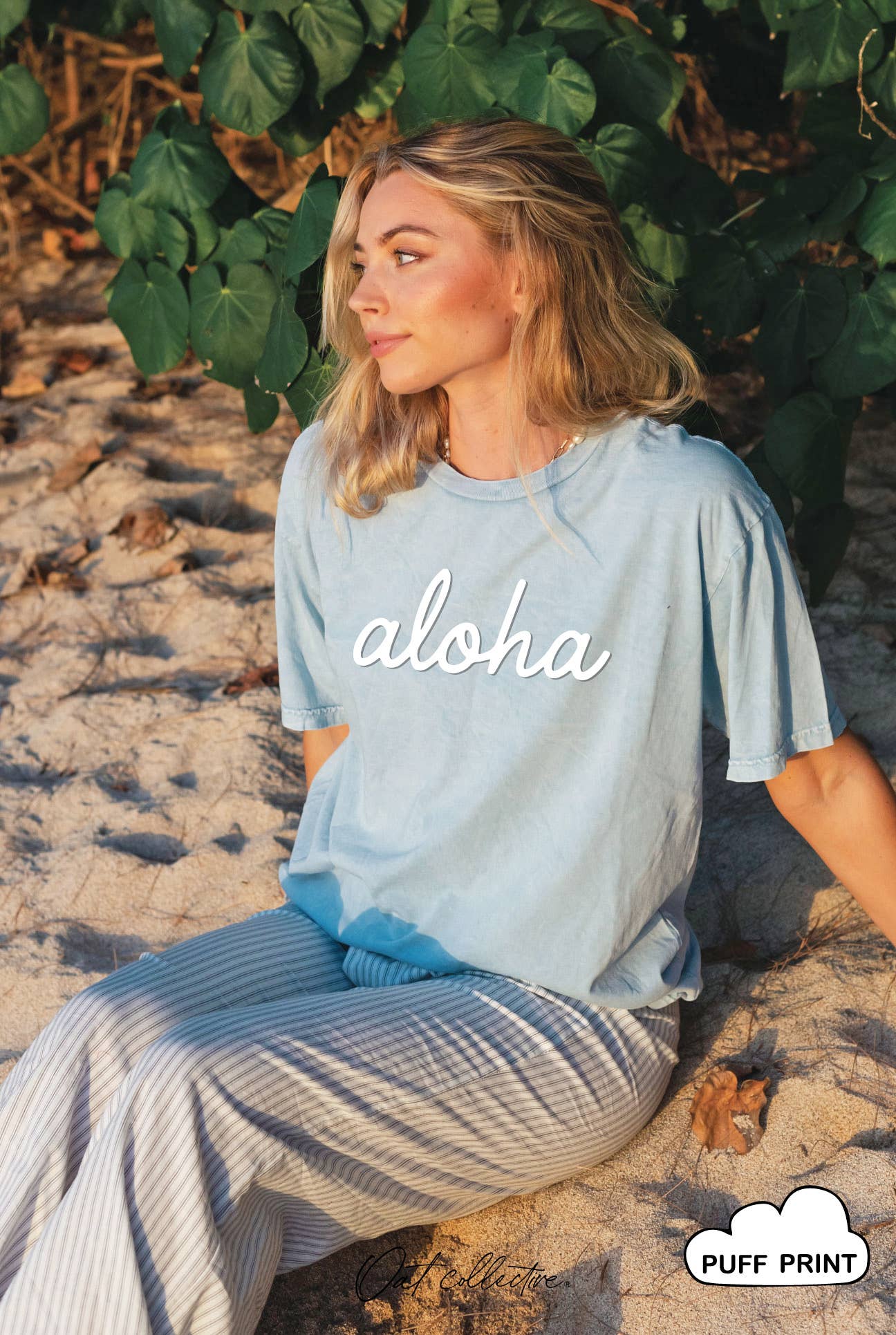 Aloha Puff Mineral Washed Graphic Top