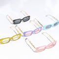 Chunky Chain Style Leg Solid Color Frame Sunglass