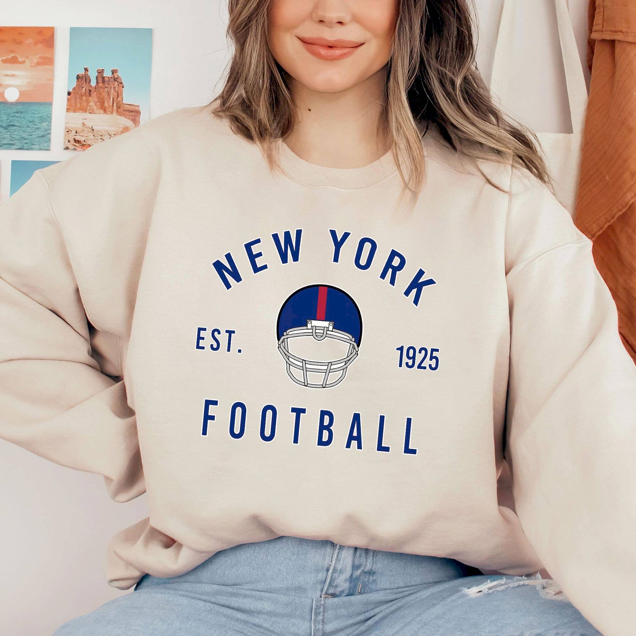 Ny Giants Football Crewneck Sweatshirt – Perfect Fans