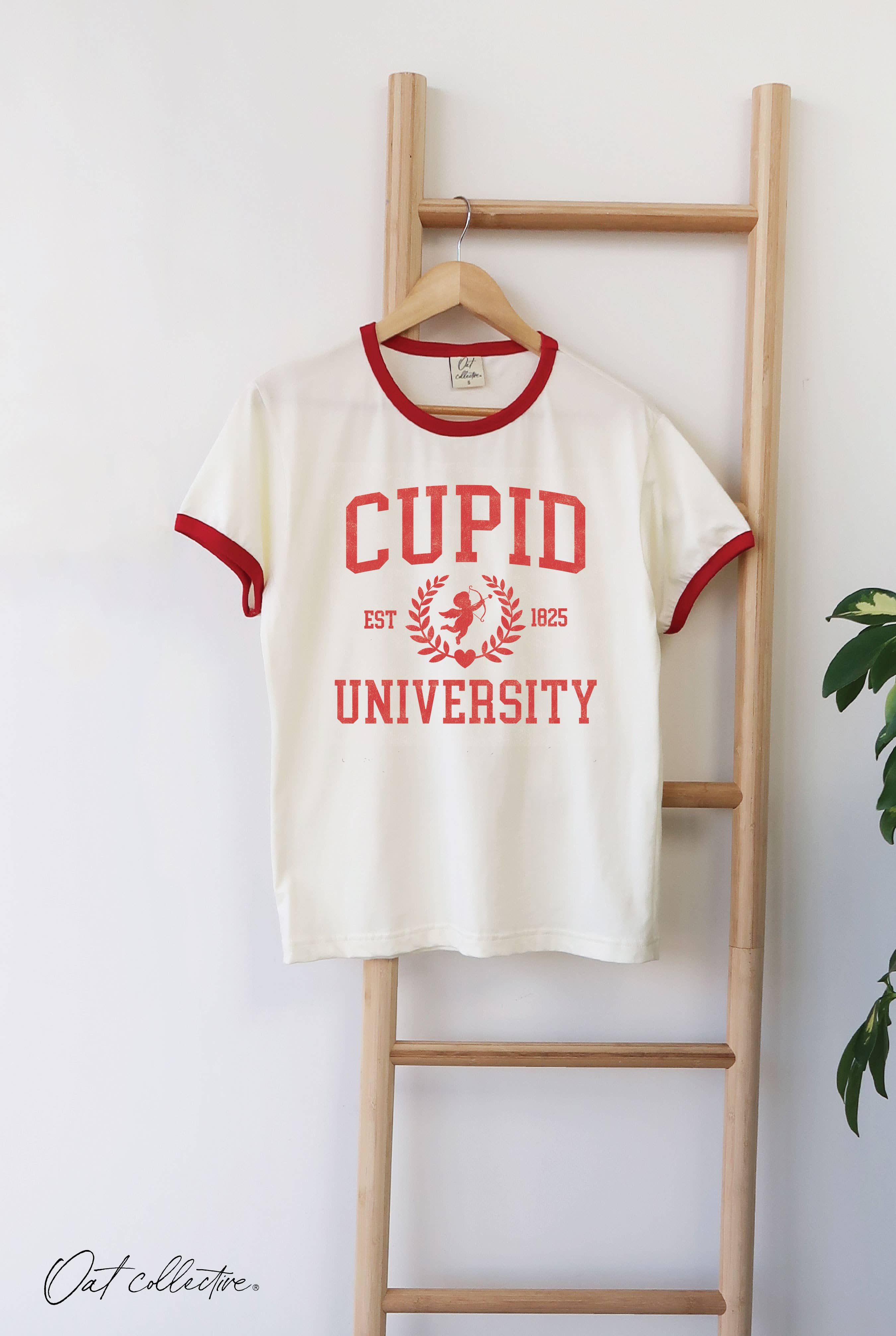 Cupid University Est 1825 Ringer Graphic T-Shirt