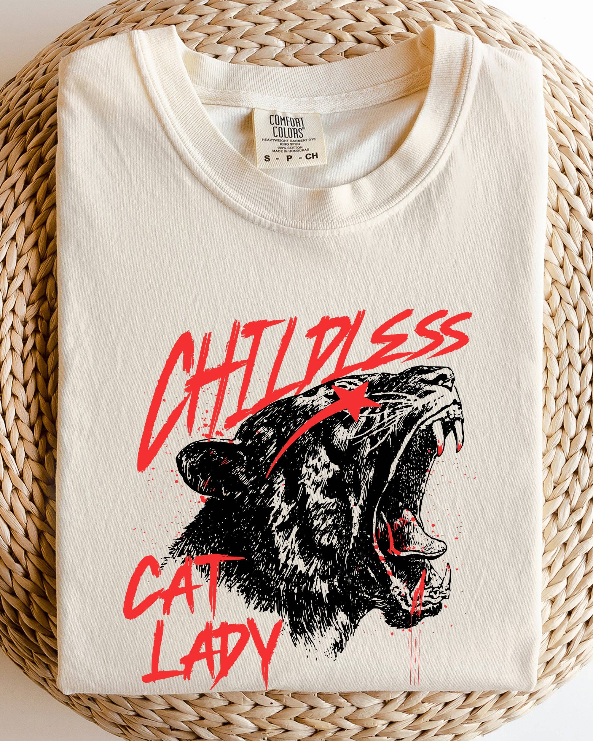 Childless Cat Lady, Roar, Tiger, Coconut Tree Shirt