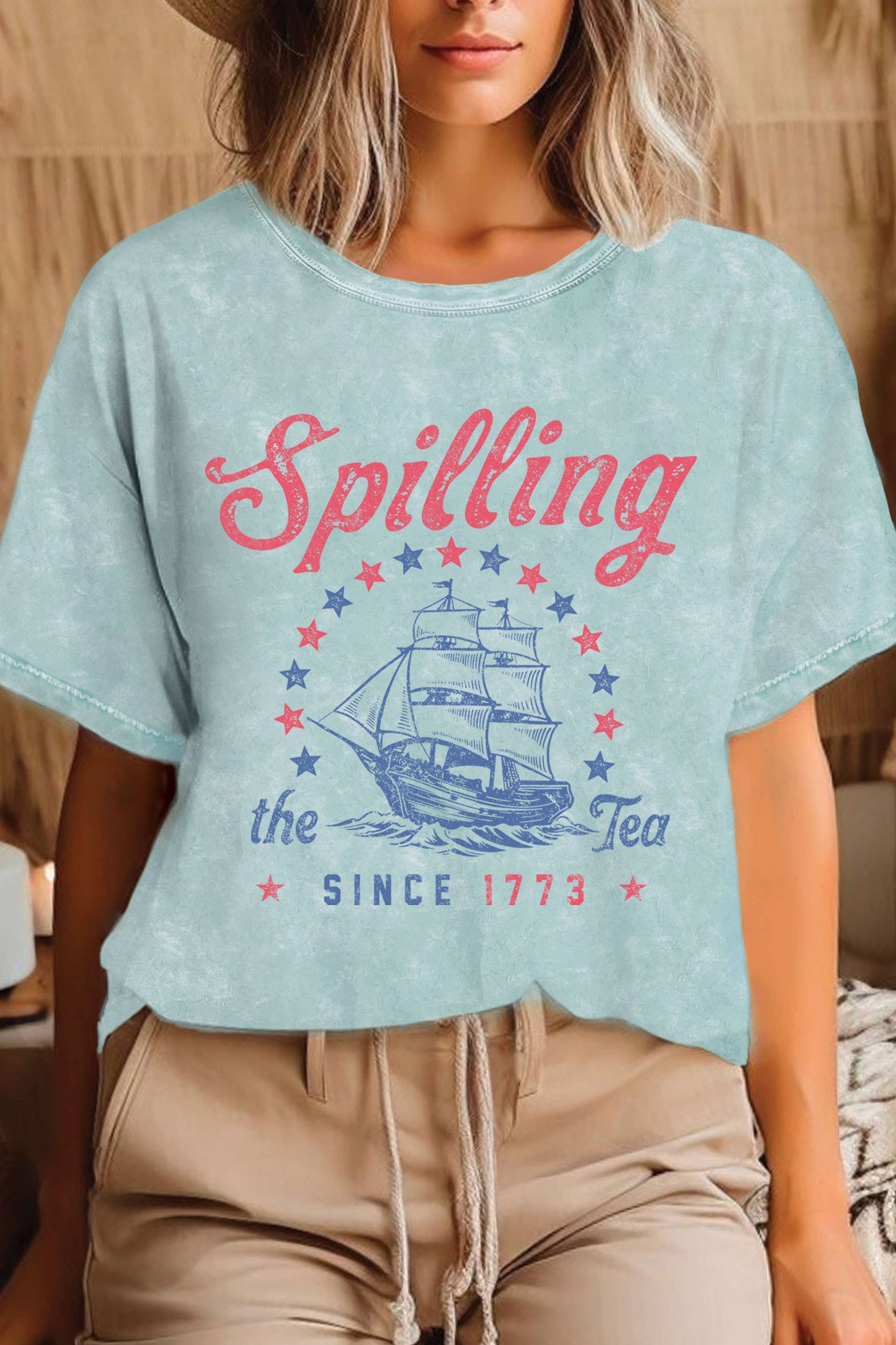 Spilling the Tea Ship Mineral Graphic Tshirts