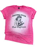 Crying Over Book Boyfriends – Retro Reader Bleached Tee