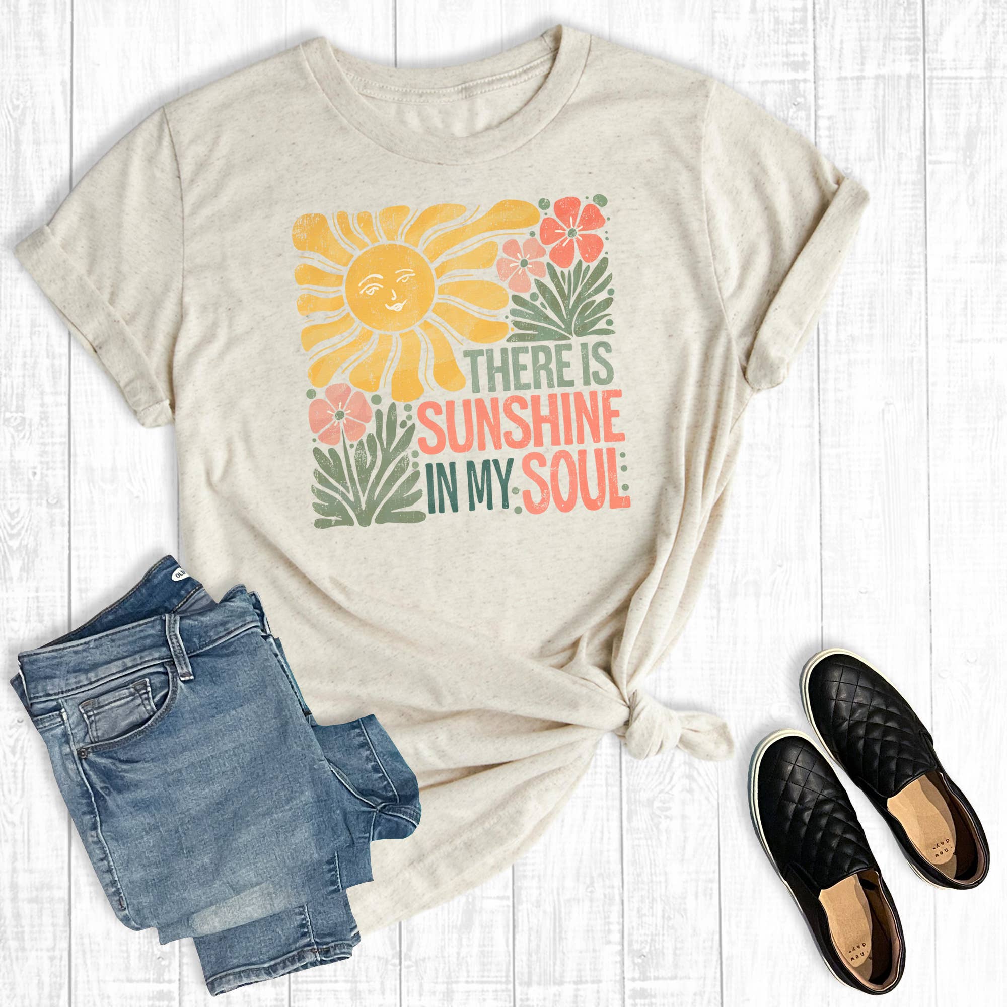 Boho Floral There Is Sunshine Graphic Tee