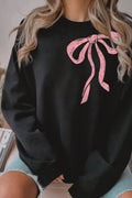Coquette Pink Bow Graphic Brushed Sweatshirts