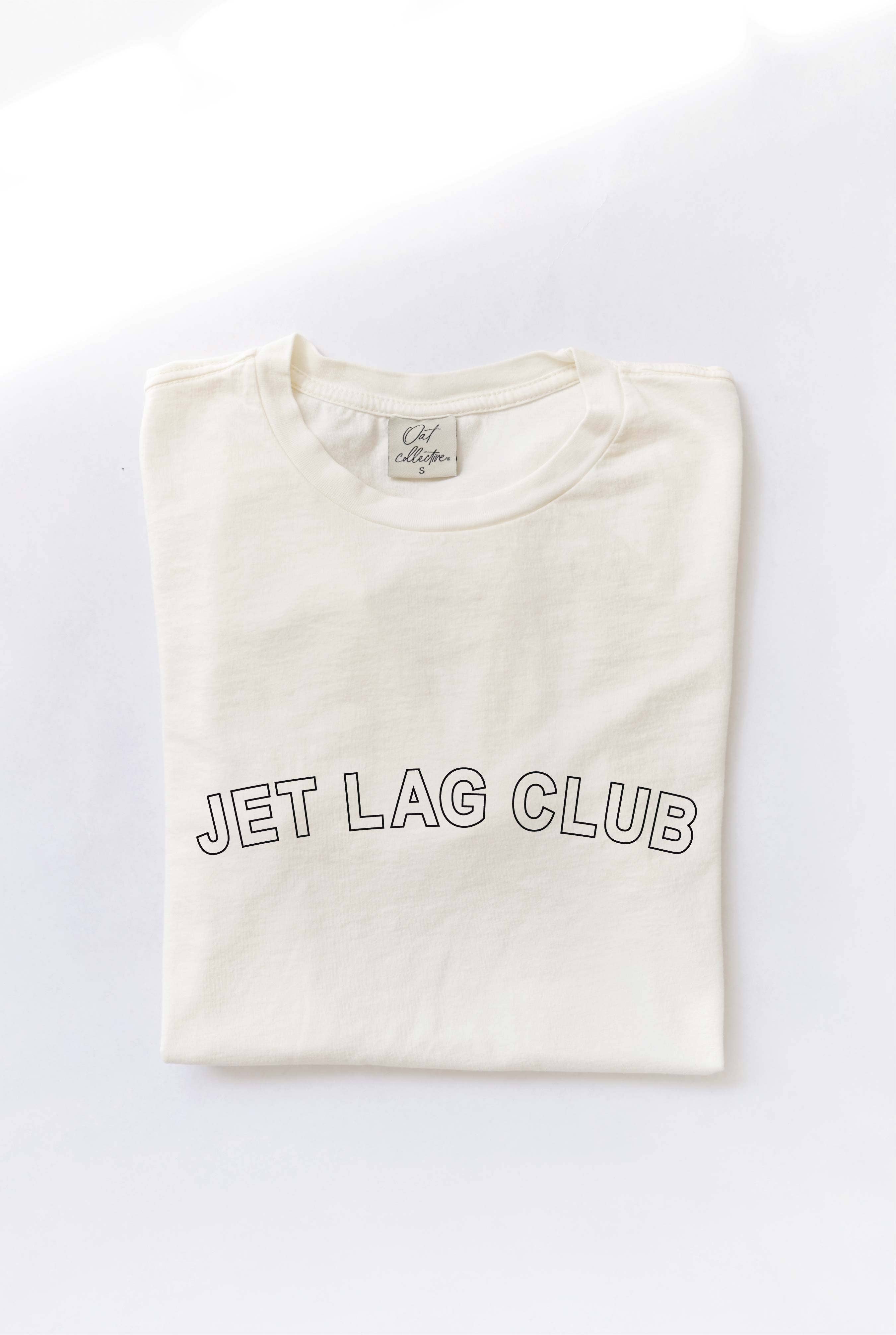 Jet Lag Club Mineral Washed Graphic Top