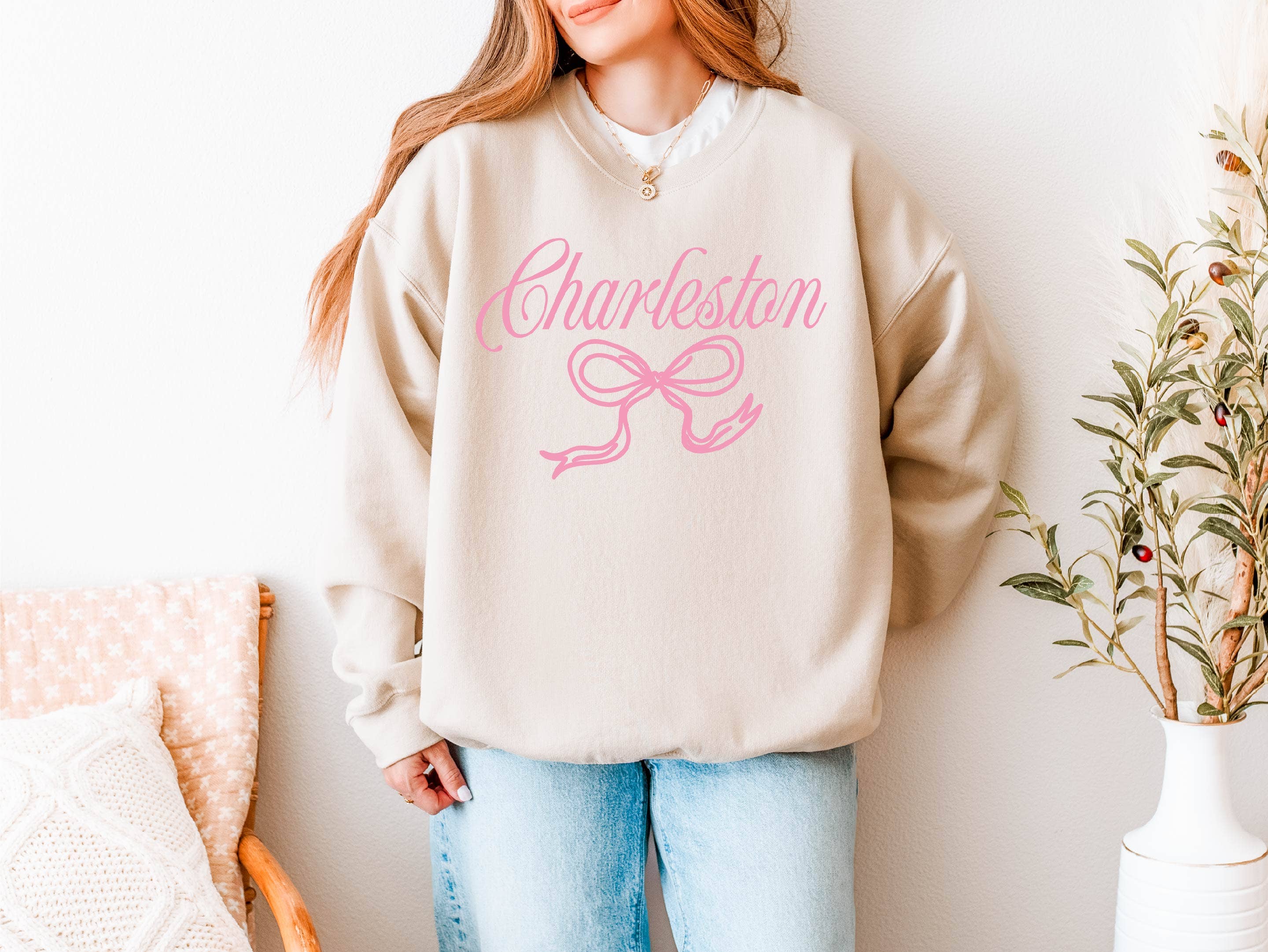 Bow Sweatshirt, Charleston Sweatshirt, Custom City Shirt