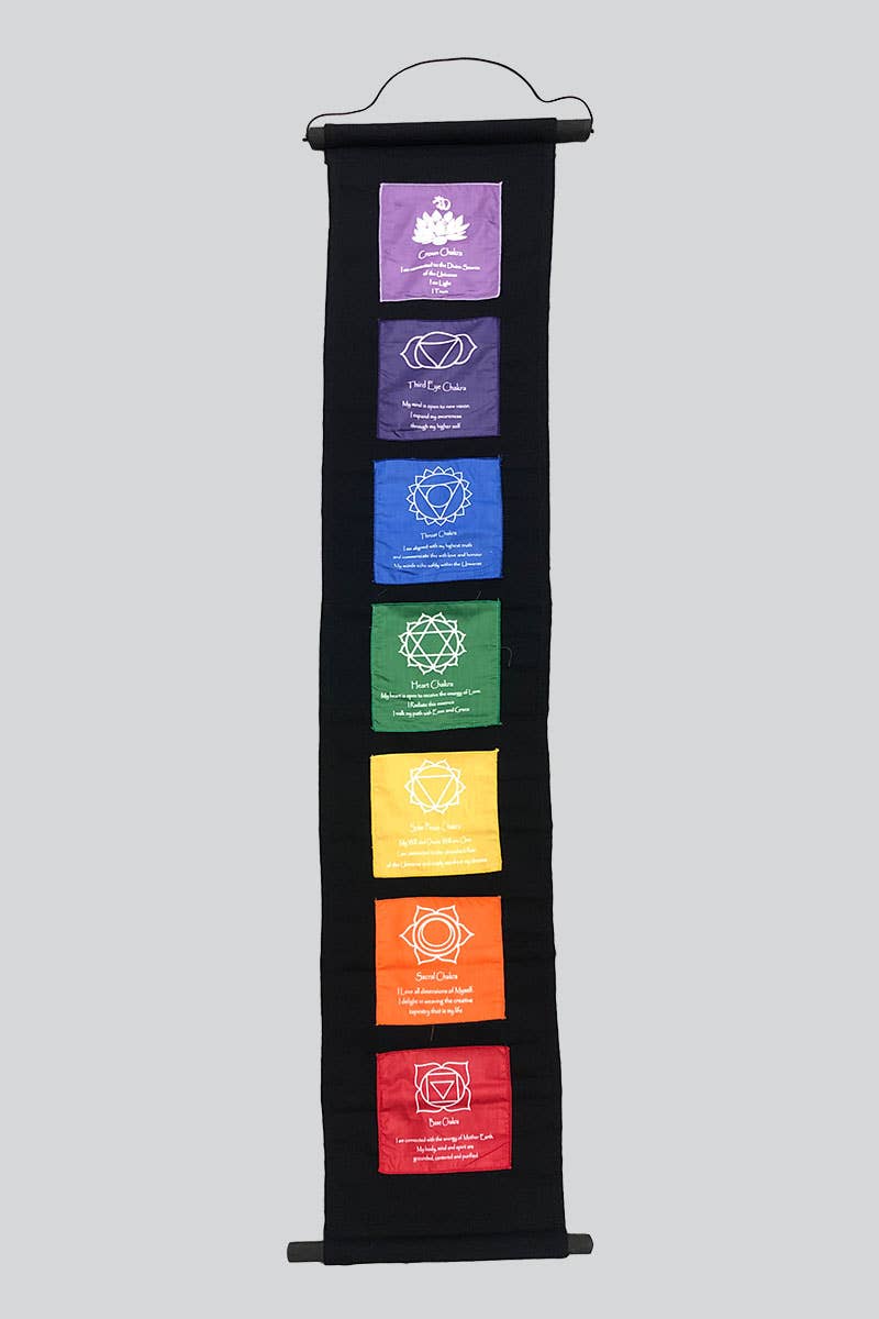 7 Chakra Wall Hanging Cotton Prayer Flags (CP-40)