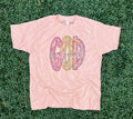 God Is Good Messy Paint On Heather Peach Tee