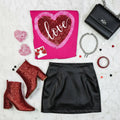 Love Sequin Heart + Fringe Trim Sweatshirt