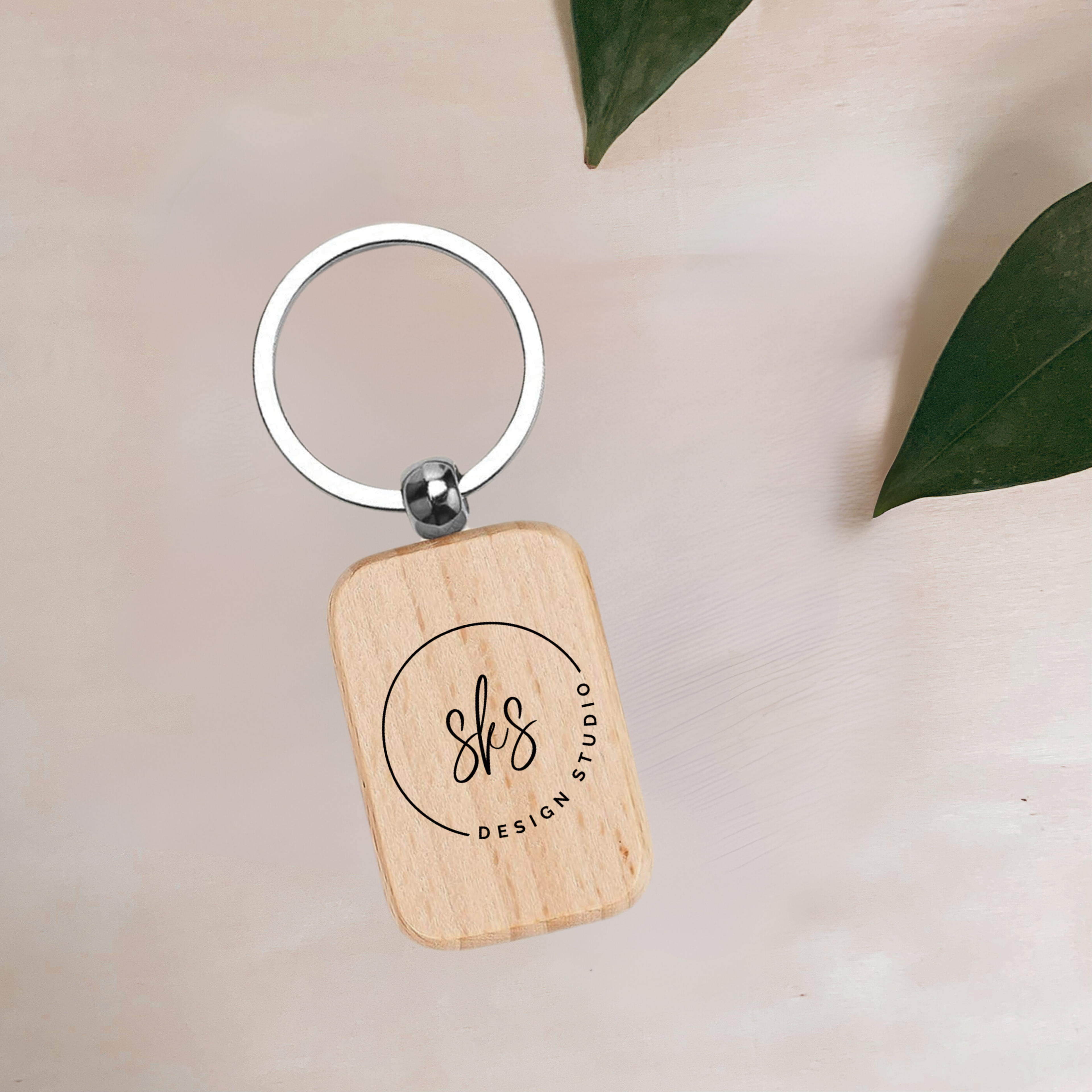 Custom Logo | Engraved | Wood Keychain