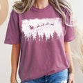 Vintage Pine Tree Christmas Silhouette, Santa Tshirt