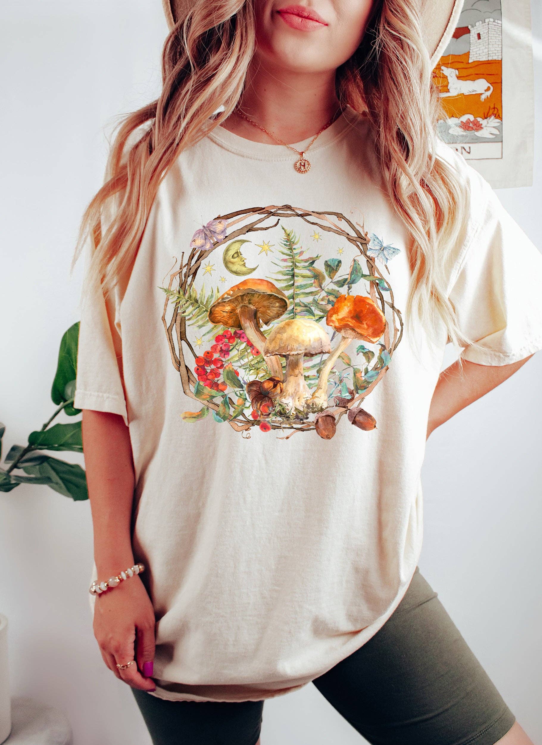 Mushrooms in A Bush Celestial T-Shirt