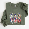 Patriotic Goats, Hippie, Funny, 4th of July Sweatshirt