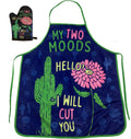 My Two Moods Hello I Will Cut You Oven Mitt + Apron Bakeware