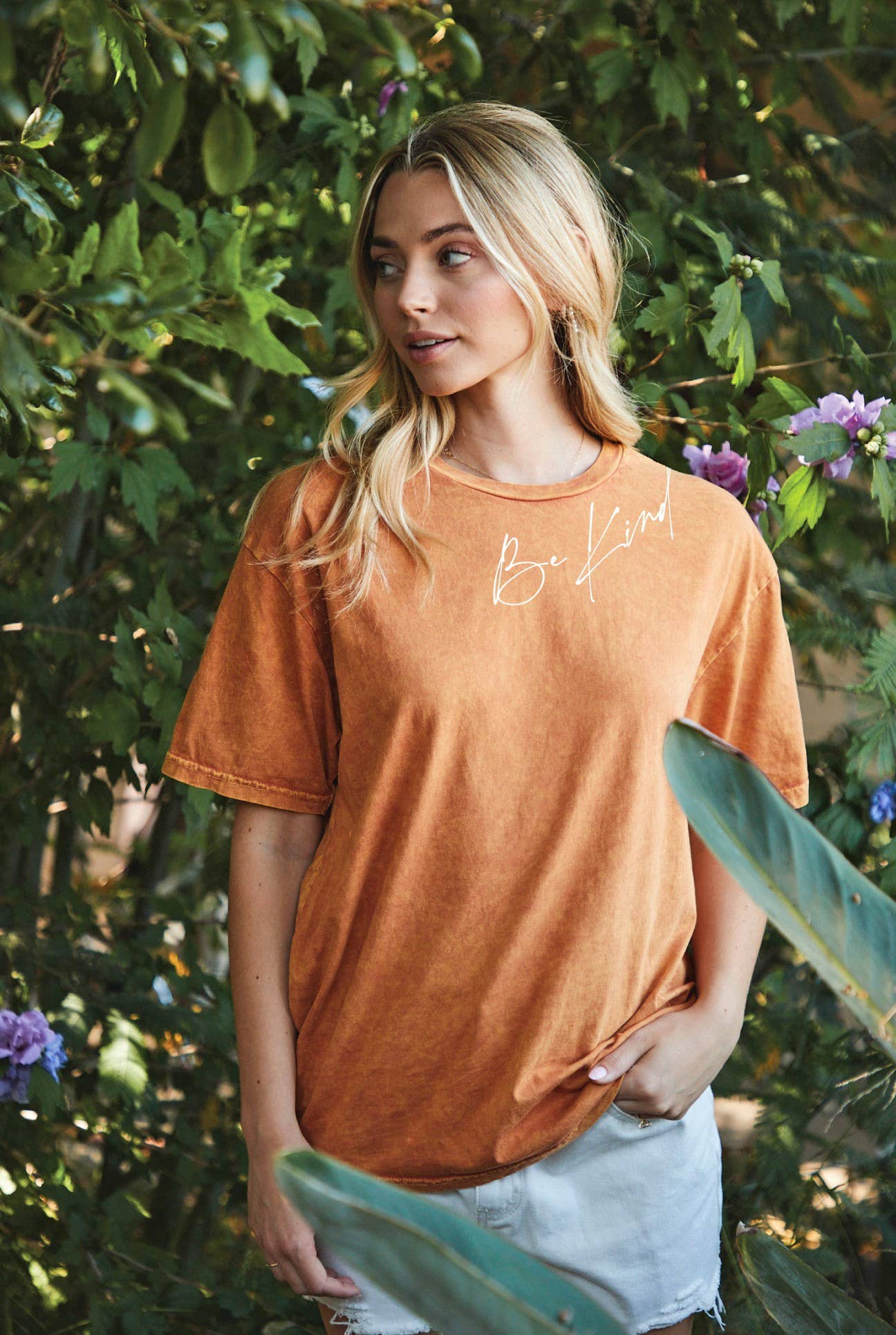 Be Kind Mineral Washed Graphic Top