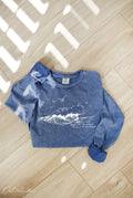 Mightier Than the Waves Mineral Washed Long Sleeve Graphic