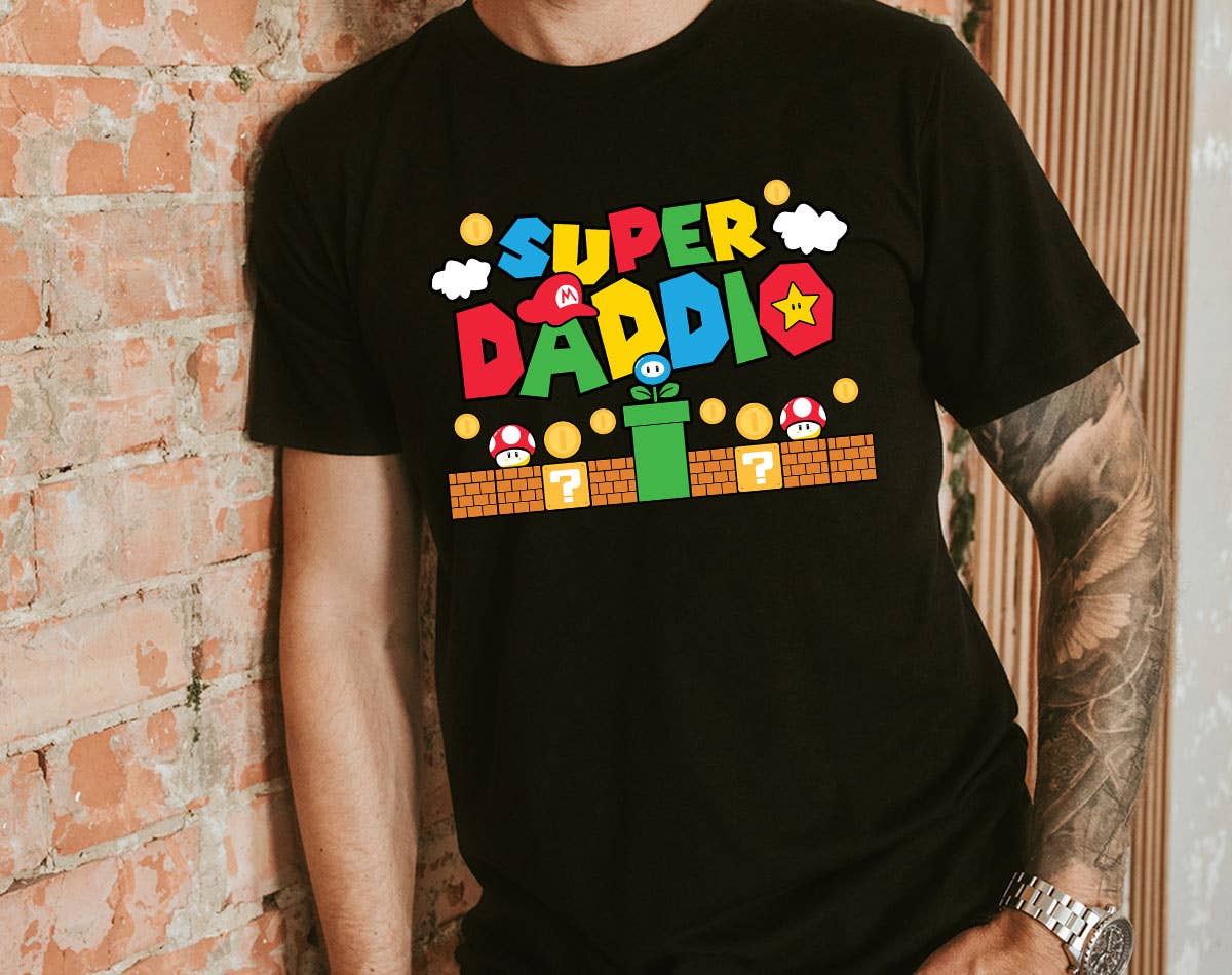 Super Daddio Dad -  Video Game Father's Day T-Shirt
