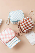 ..SI-26551 Checkered Cosmetic Makeup Travel Case