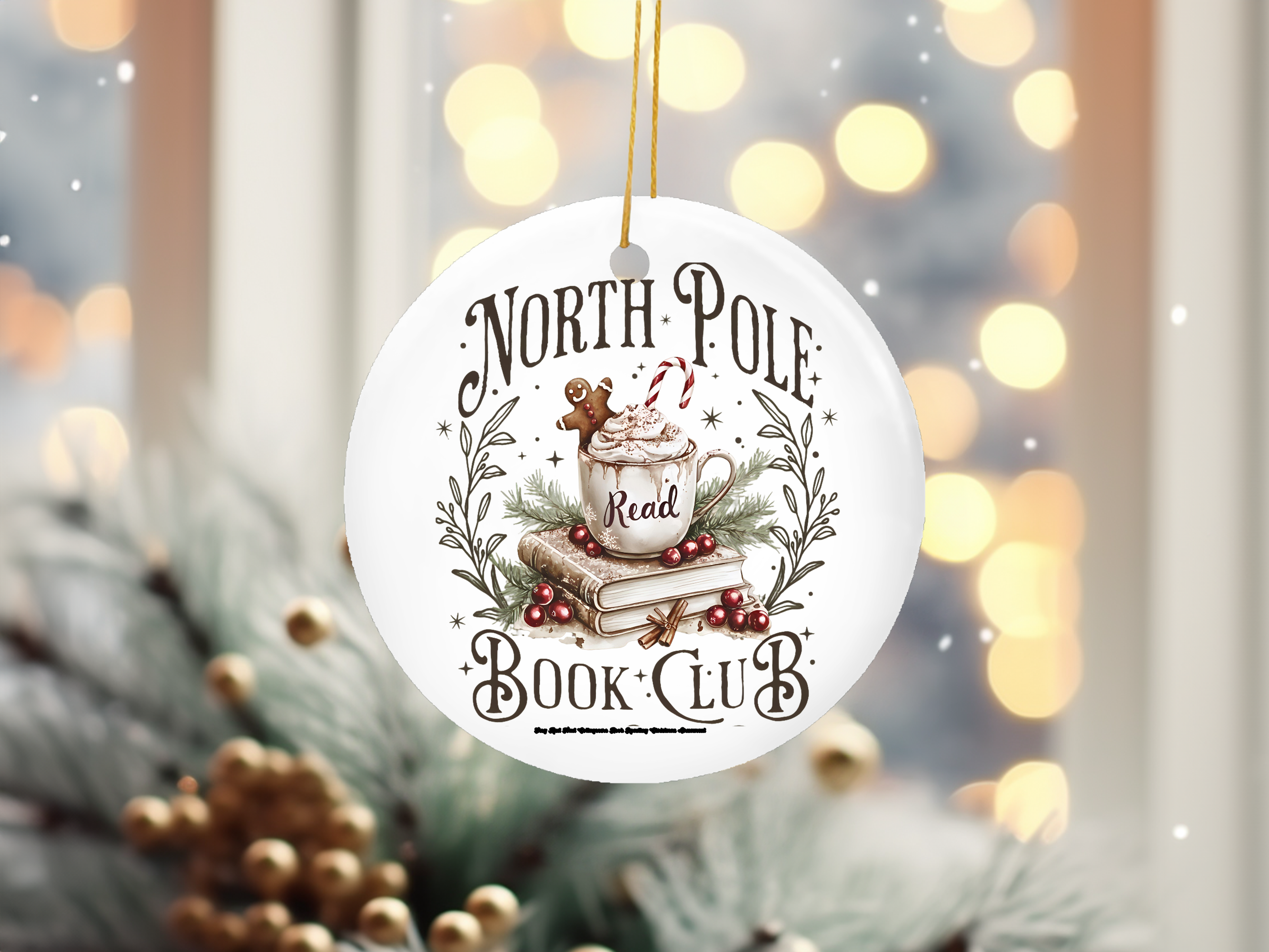 North Pole Book Clue Reading Christmas Ornament