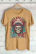 Free Spirit Native American Skull Graphic Tshirts