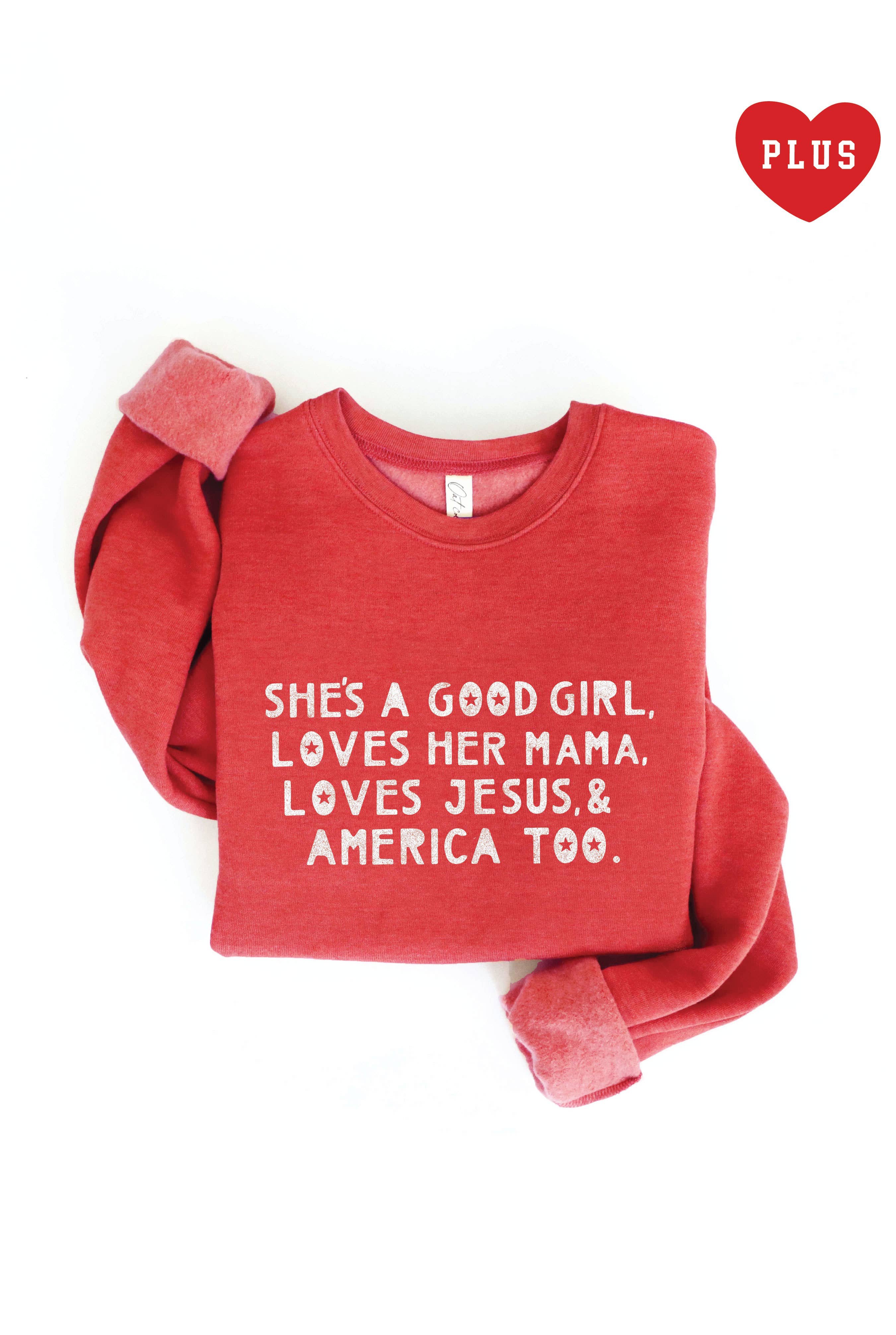 She's A Good Girl  Plus Graphic Sweatshirt