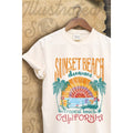 Sunset Beach Vintage Graphic  Tee