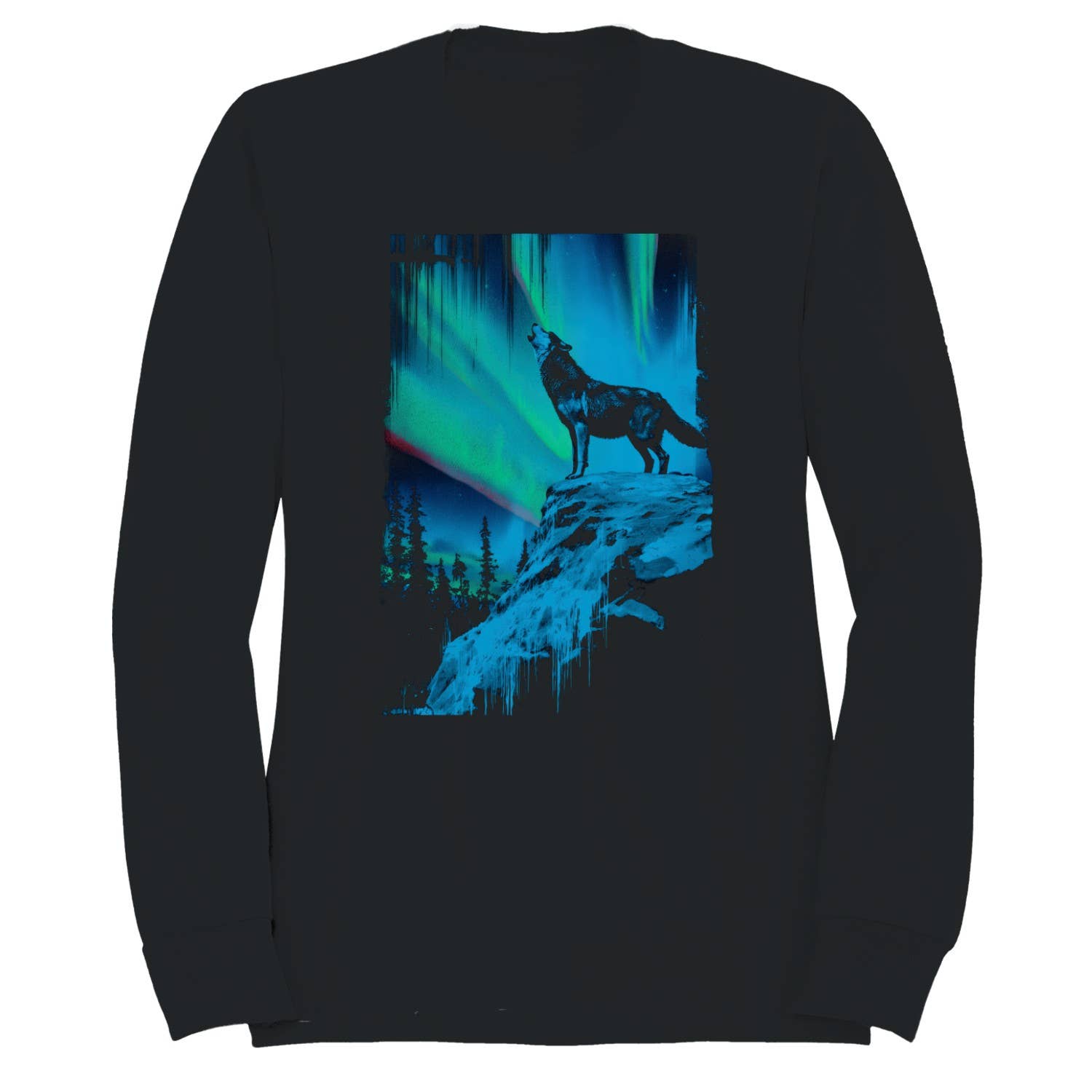 Howling Wolf & Northern Lights Men's Sweatshirt