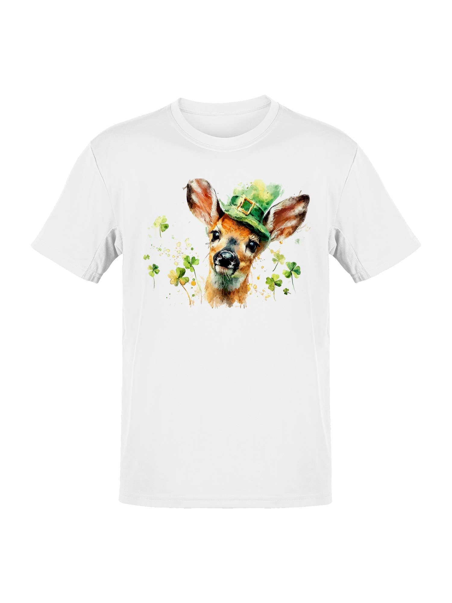 St. Patrick's Day Festive Deer Shamrock Hat Men's Tee